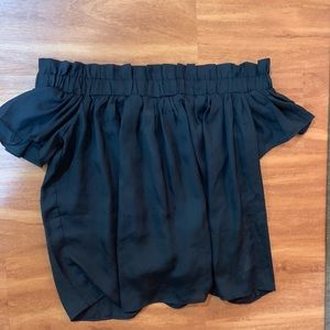 Lucca Couture Over the Shoulder Black Top